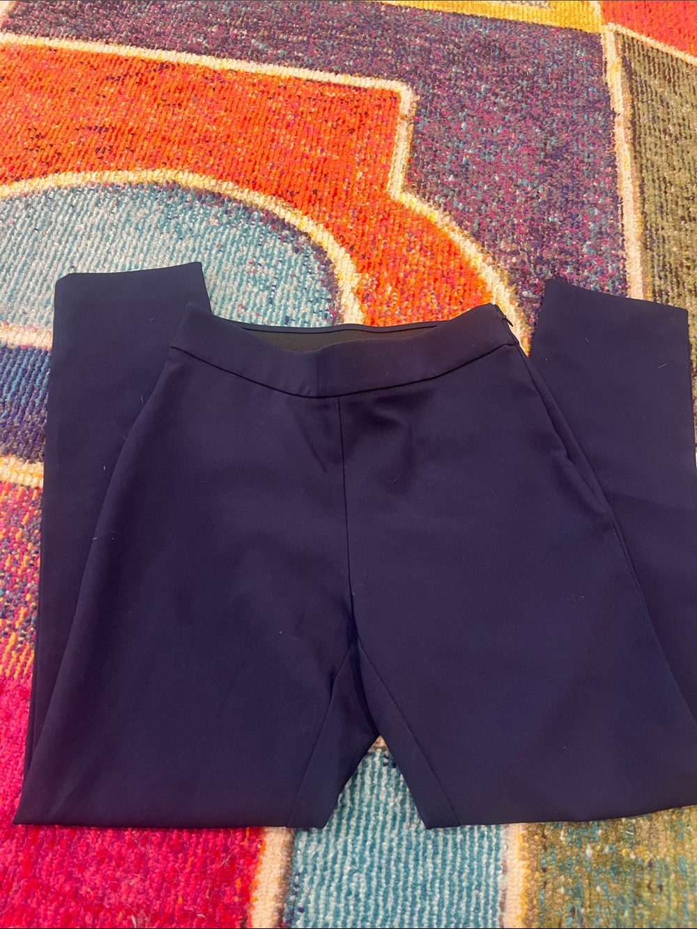 Women's Navy High-Waist Ponte Pants